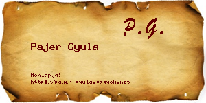 Pajer Gyula névjegykártya