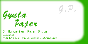 gyula pajer business card